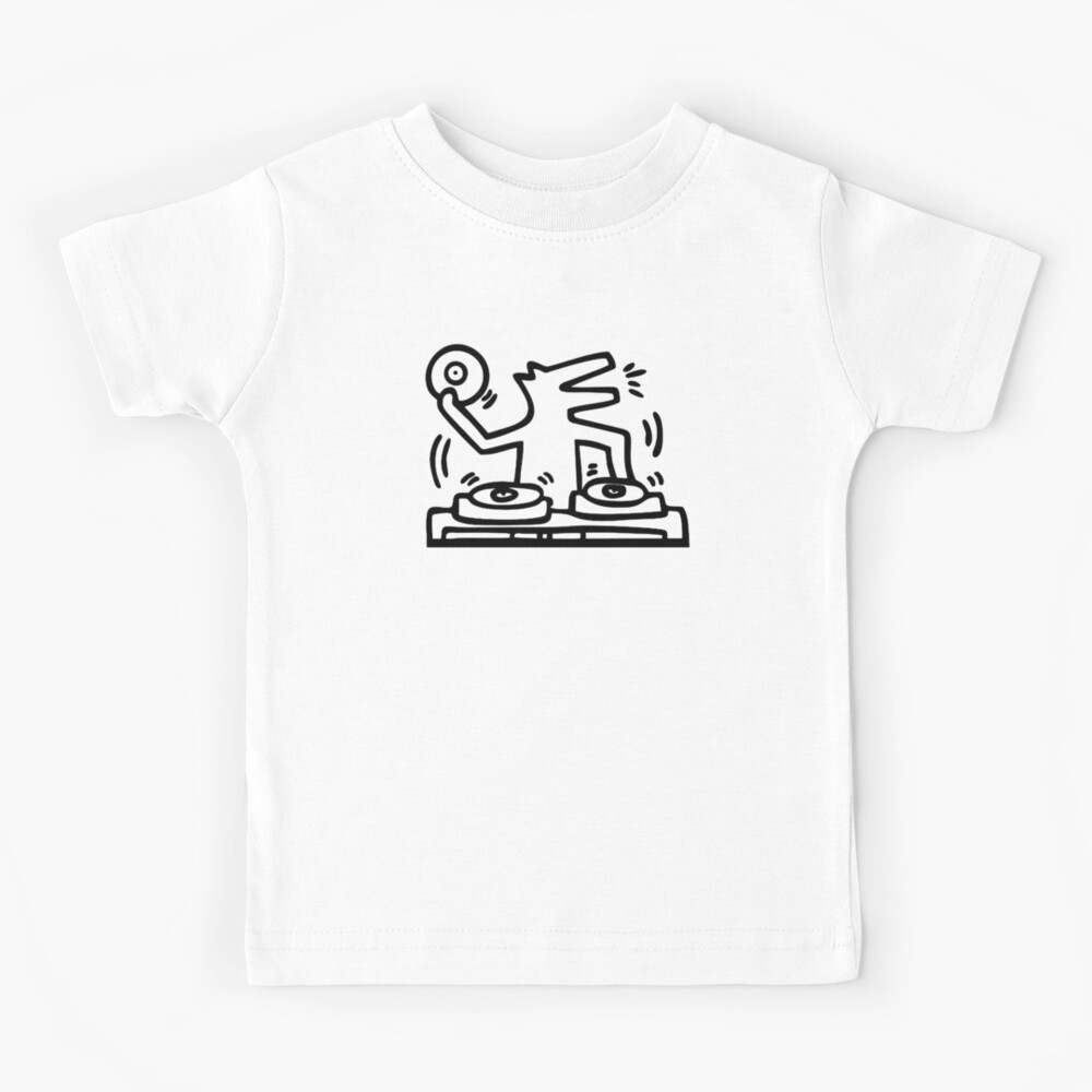 Keith Haring White Dog Dj Kids T-Shirt Unique Designed for Kids#1