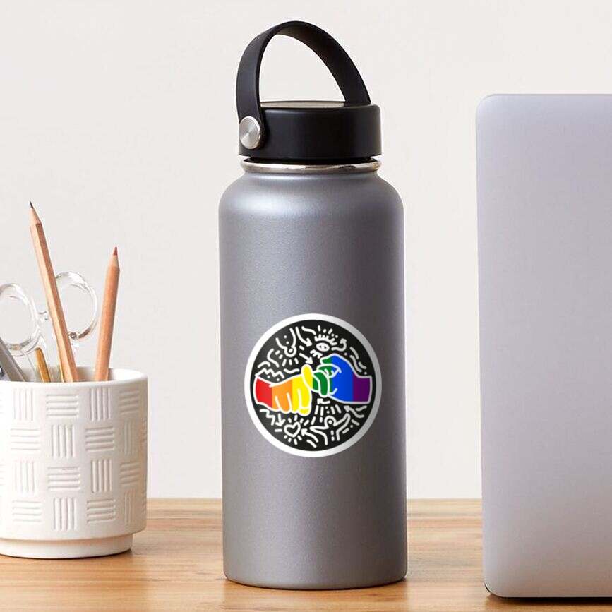 ASL sign for Friend -Pop Art Style Pride Love Sticker Keith Haring Sticker Show your Personality#1