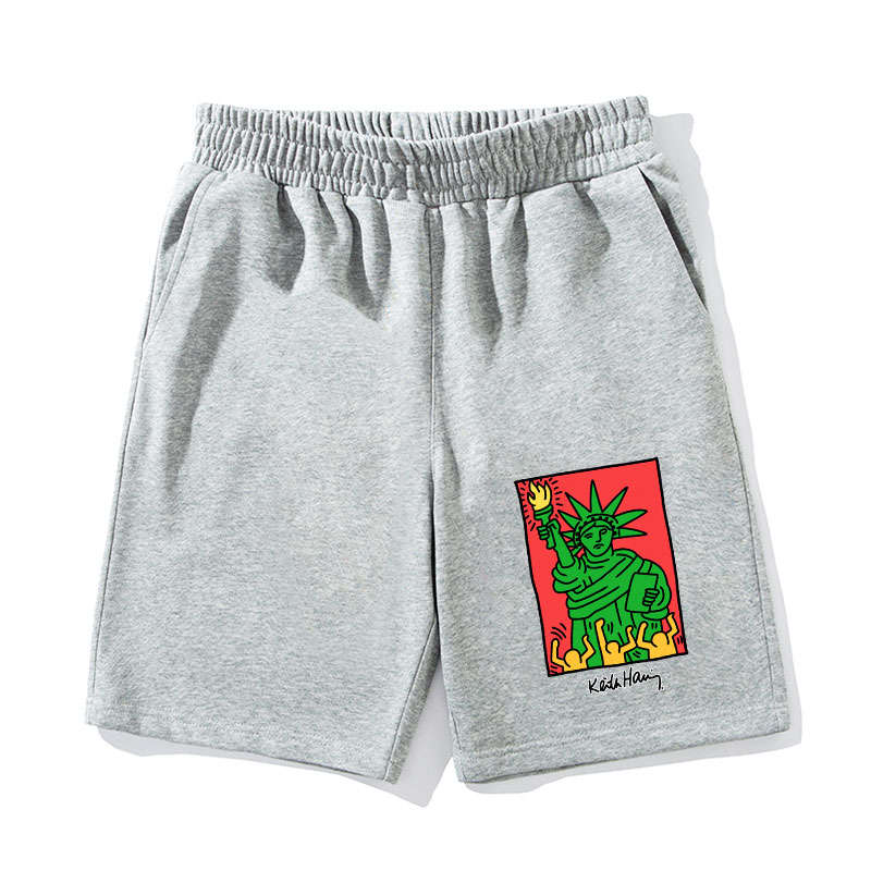 Keith Haring Statue of Liberty Shorts Keith Haring Shorts Comfortable and Stylish#2