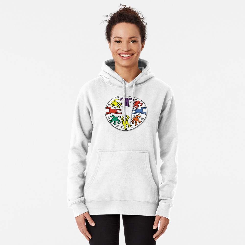 Keith Haring Hoodie, Keith Haring Circle Dance Pullover Hoodie#3