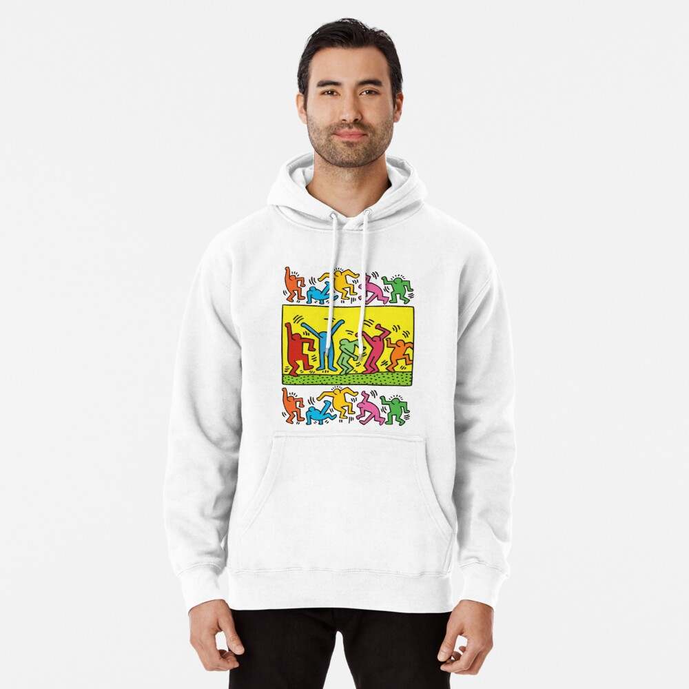 Keith Haring Hoodie, Walk But Dance Pullover Hoodie#3