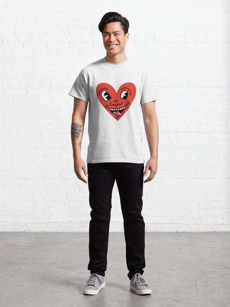 Keith Haring Smiling Heart Tee Shirt, Red Laughing Heart Classic T-Shirt#2