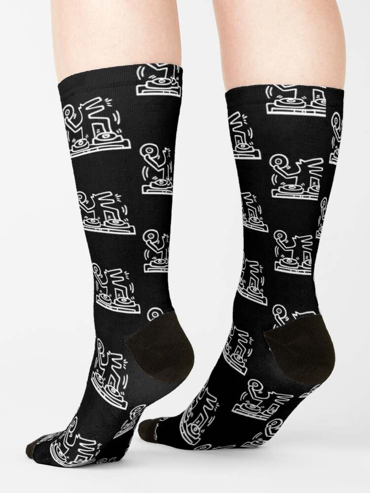 Keith Haring Socks, DJ Dog Symbol Socks#4