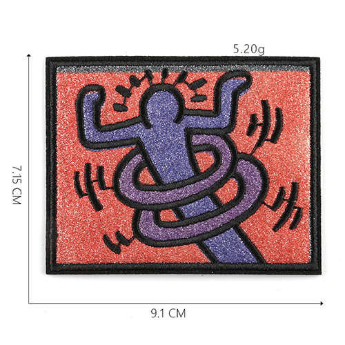 Keith Haring Retrospect Art Cloth Crafts Iron-On Sewing Patch#1
