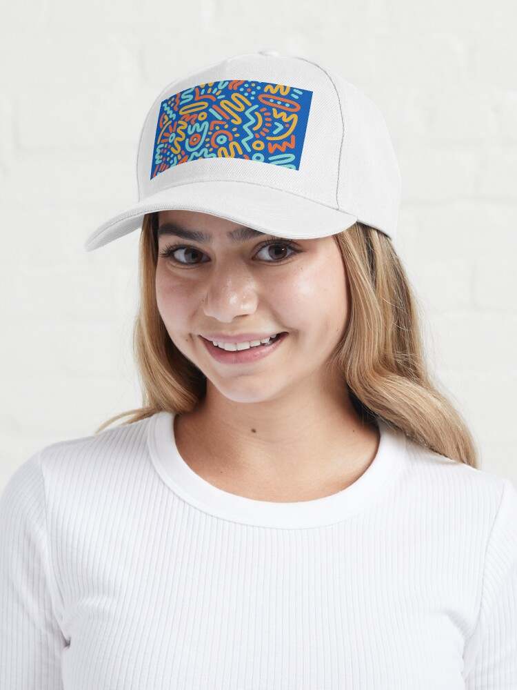 Keith Haring Caps, Blues Blue Art Cap#5