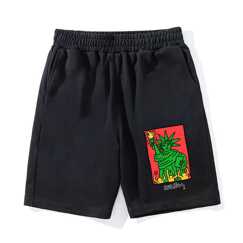 Keith Haring Statue of Liberty Shorts Keith Haring Shorts Comfortable and Stylish#1