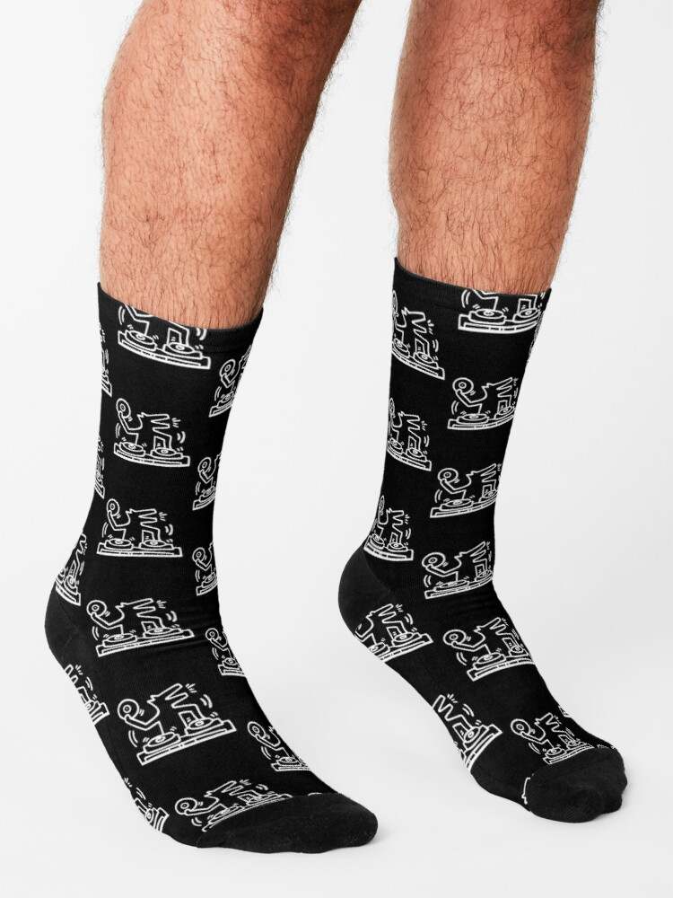 Keith Haring Socks, DJ Dog Symbol Socks#3