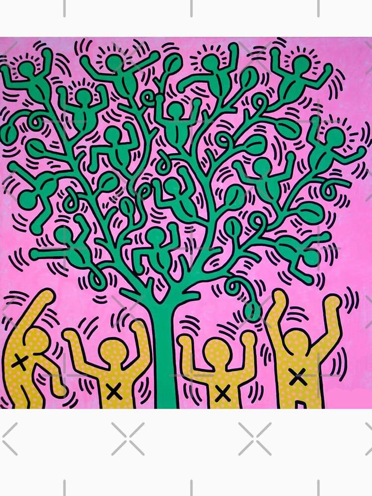 Keith Haring Hoodie, Keith Haring Plant People Trees Pullover Hoodie#2