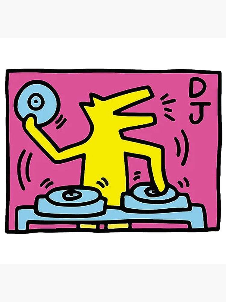Keith Haring Pillow, DJ Dog Pillow#3