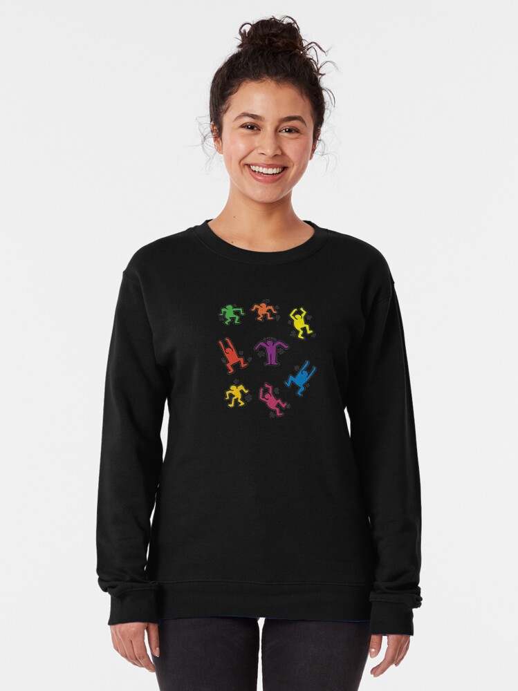 Keith Haring Sweatshirt, Rainbow Art Pullover Sweatshirt#1
