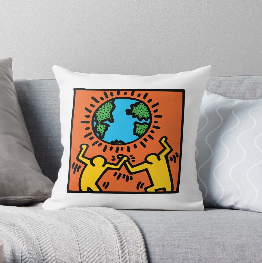 Keith Haring Pillow, Save The Earth Pillow#3