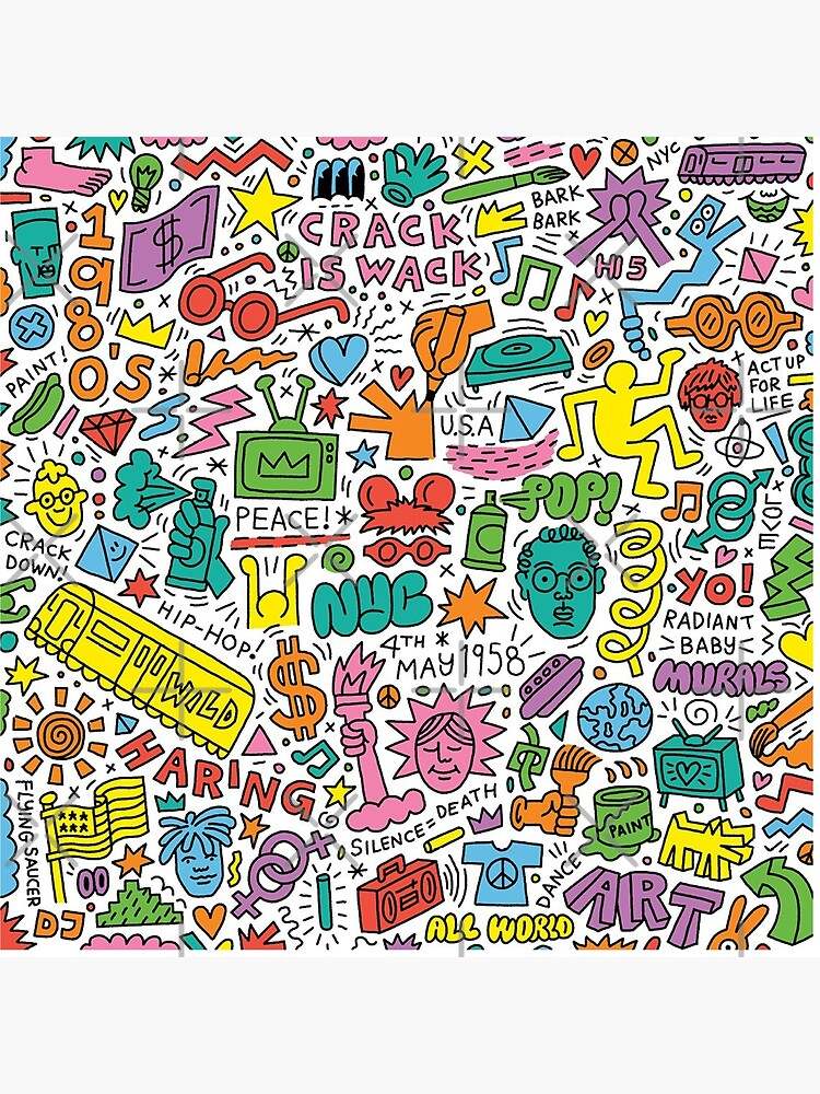 Keith Haring Pillow, NYC Crack Is Wack Pillow#3