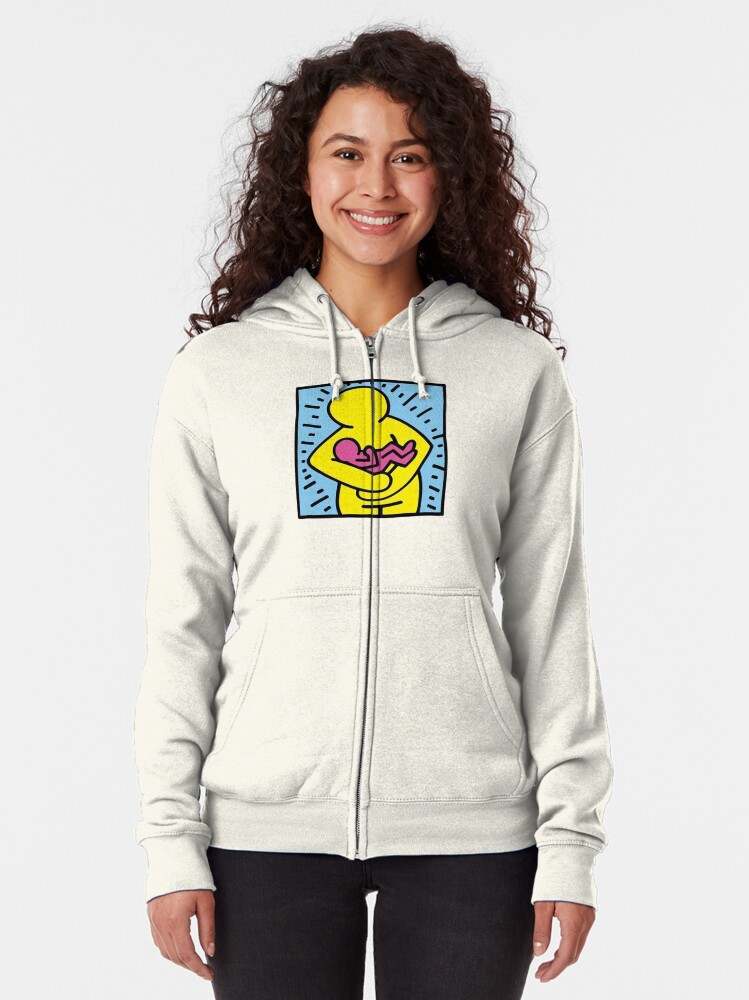 Mother Blues Zipped Hoodie Keith Haring Zip Up Hoodie A Unique Gift Idea#1
