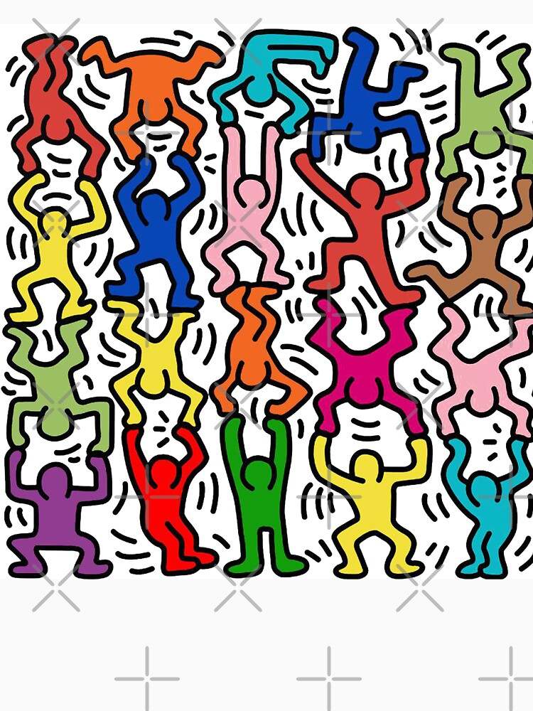 Keith Haring Hoodie, Keith Haring Rainbow Man Pullover Hoodie#2