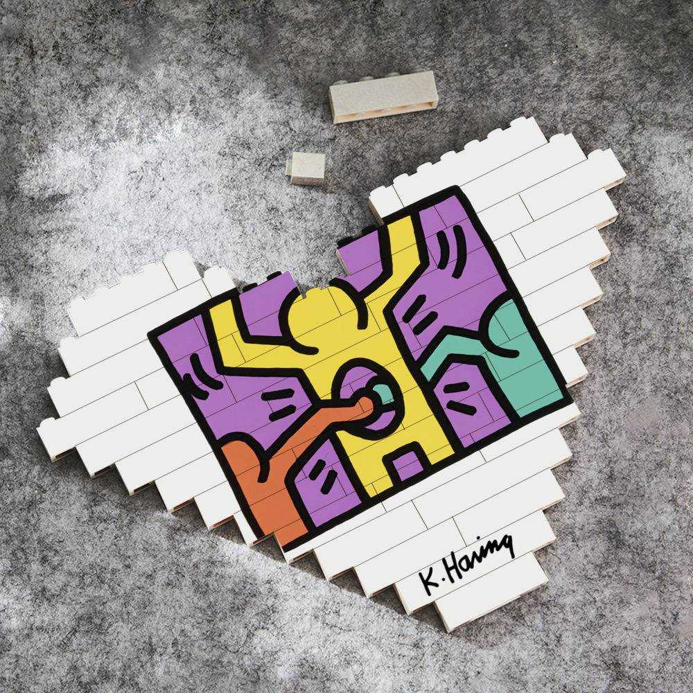 Keith Haring Merch Heart Shape Building Block Gift for Fans | www.keith ...