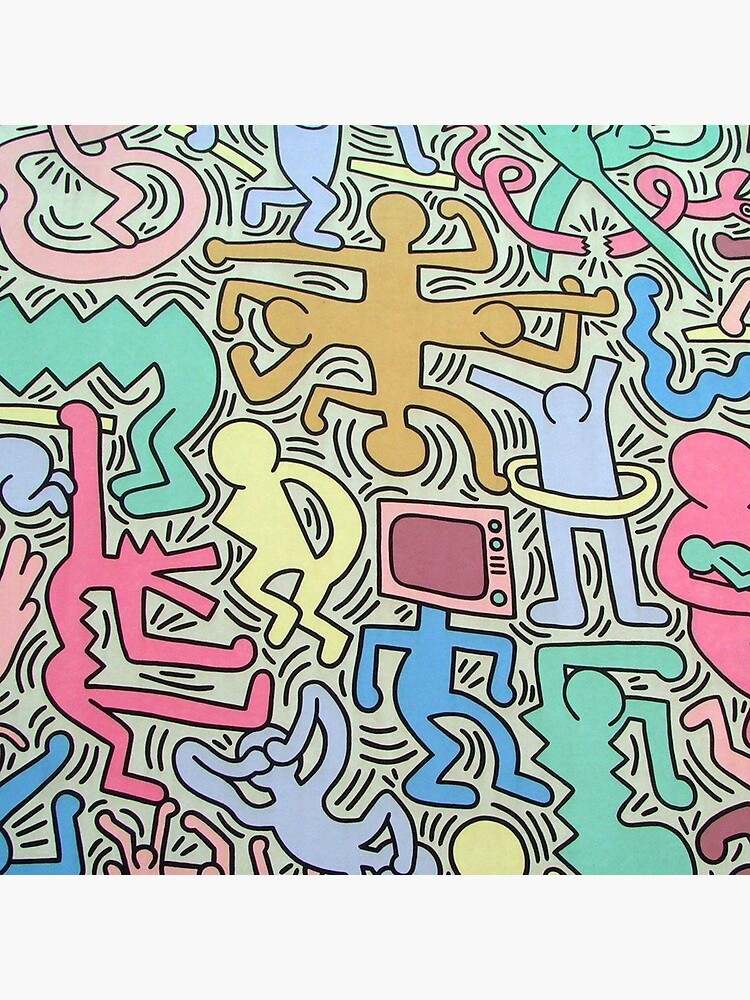 Keith Haring Pillow, Busy People Pillow#3