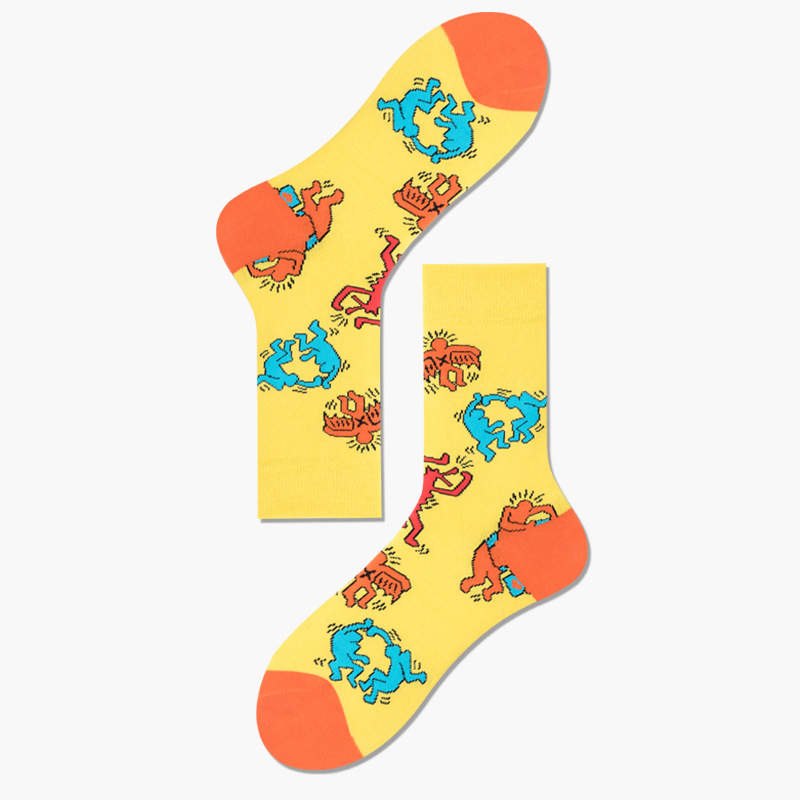 Colorful Socks, Keith Haring Socks Long Socks#5