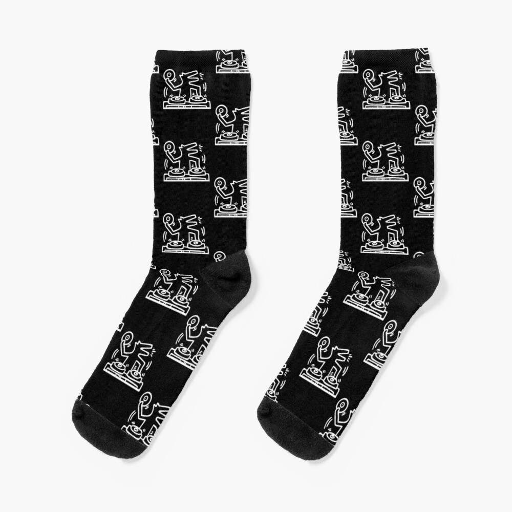 Keith Haring Socks, DJ Dog Symbol Socks#1