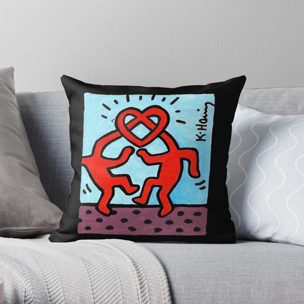 Keith Haring Pillow, Heart Connection Pillow#1