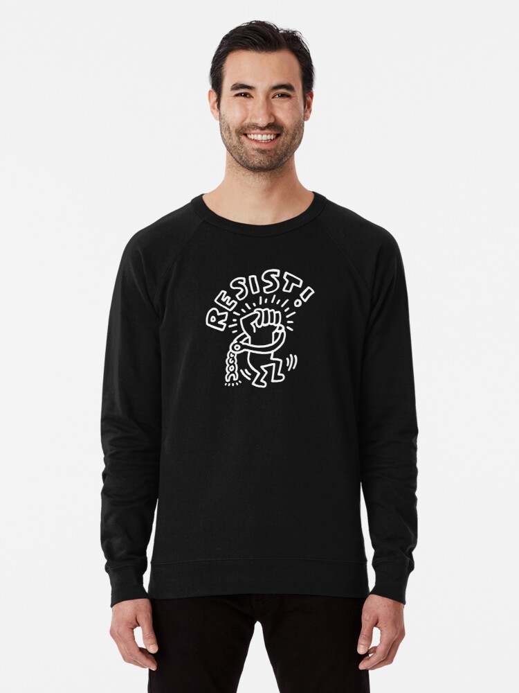 Keith Haring Hoodie, Keith Haring Resist Tittle Lightweight Sweatshirt#1