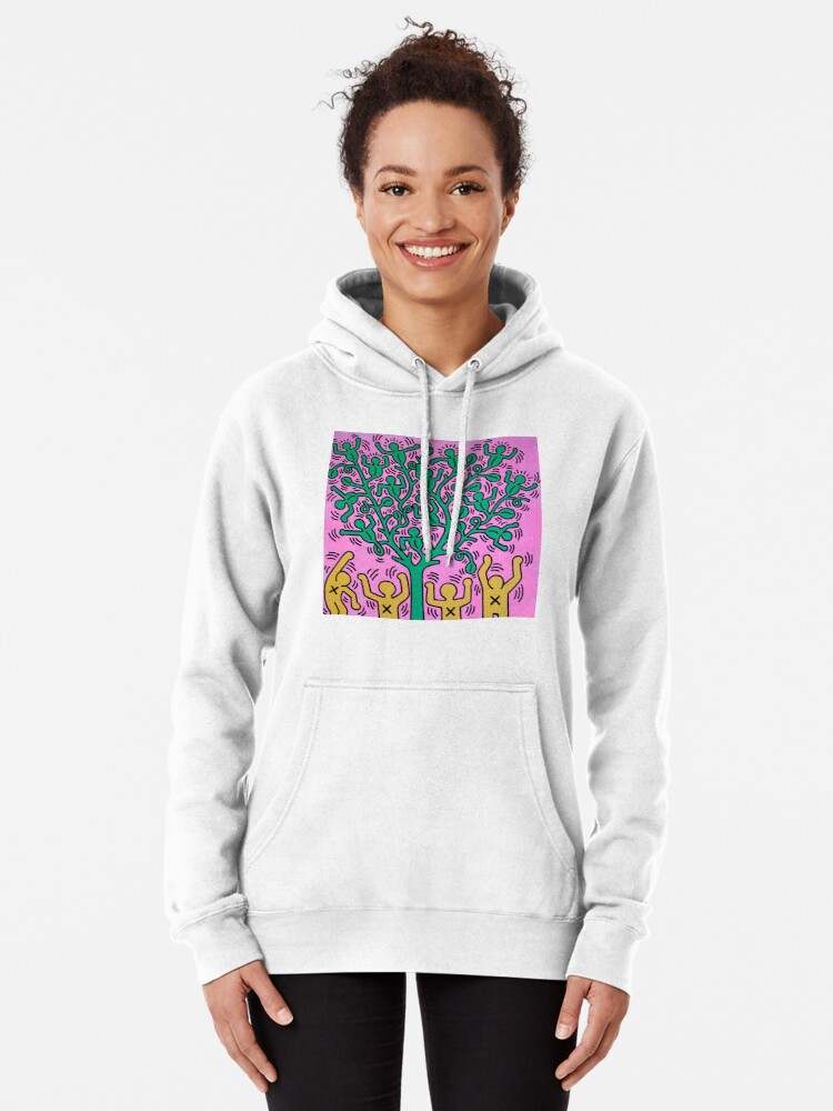 Keith Haring Hoodie, Keith Haring Plant People Trees Pullover Hoodie#1