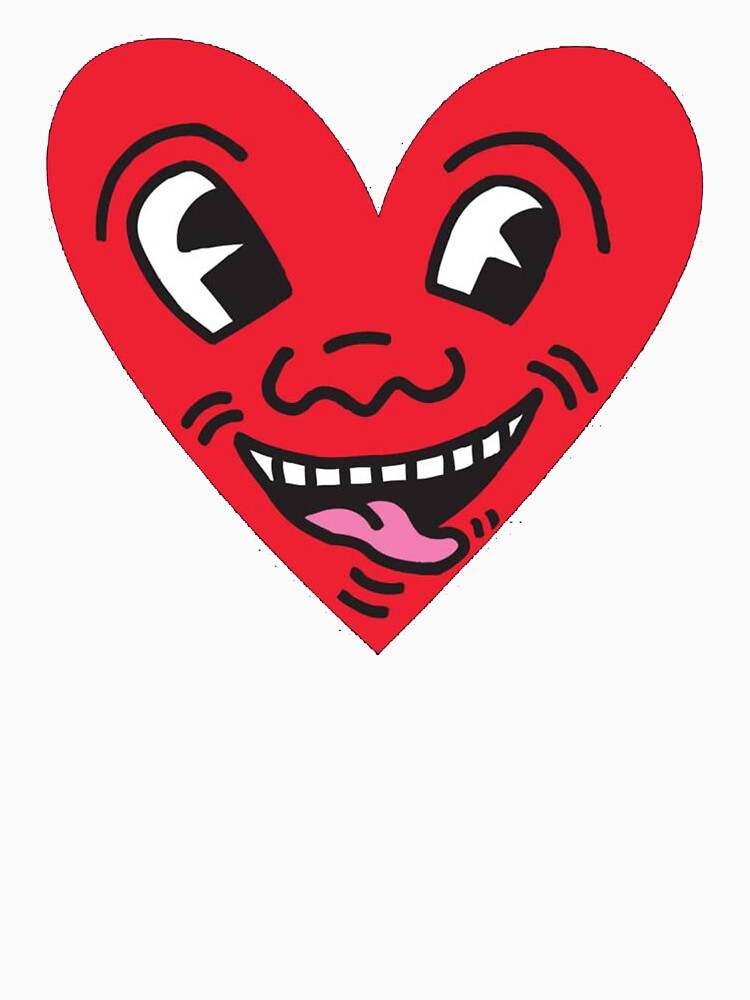 Keith Haring Hoodie, Smiling Heart Love Heart Pullover Hoodie#2