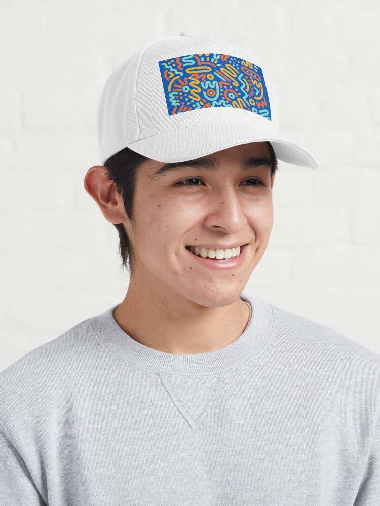 Keith Haring Caps, Blues Blue Art Cap#3