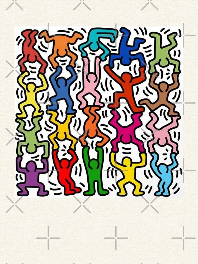 Keith Haring Hoodie, Keith Haring Colorful People Zipped Hoodie#2