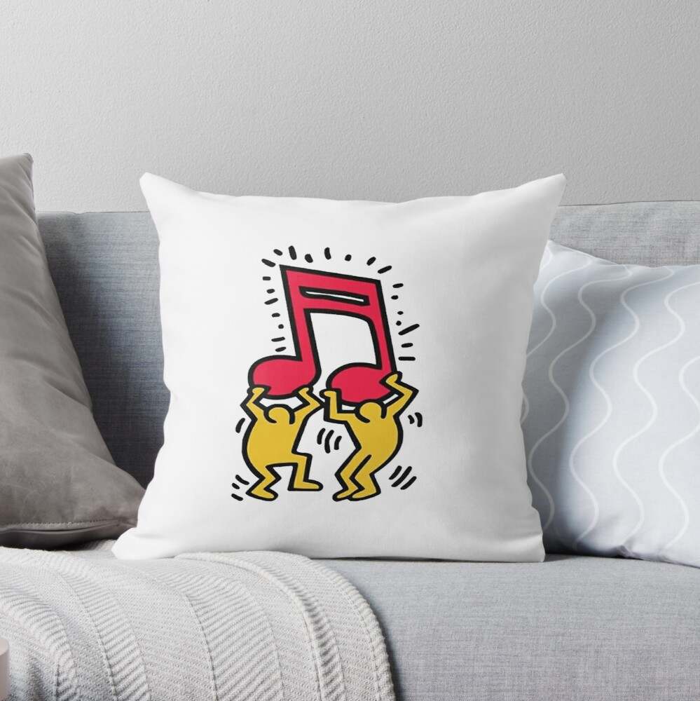 Keith Haring Pillow, Keith With Melodi Lesbian Music Pillow#1