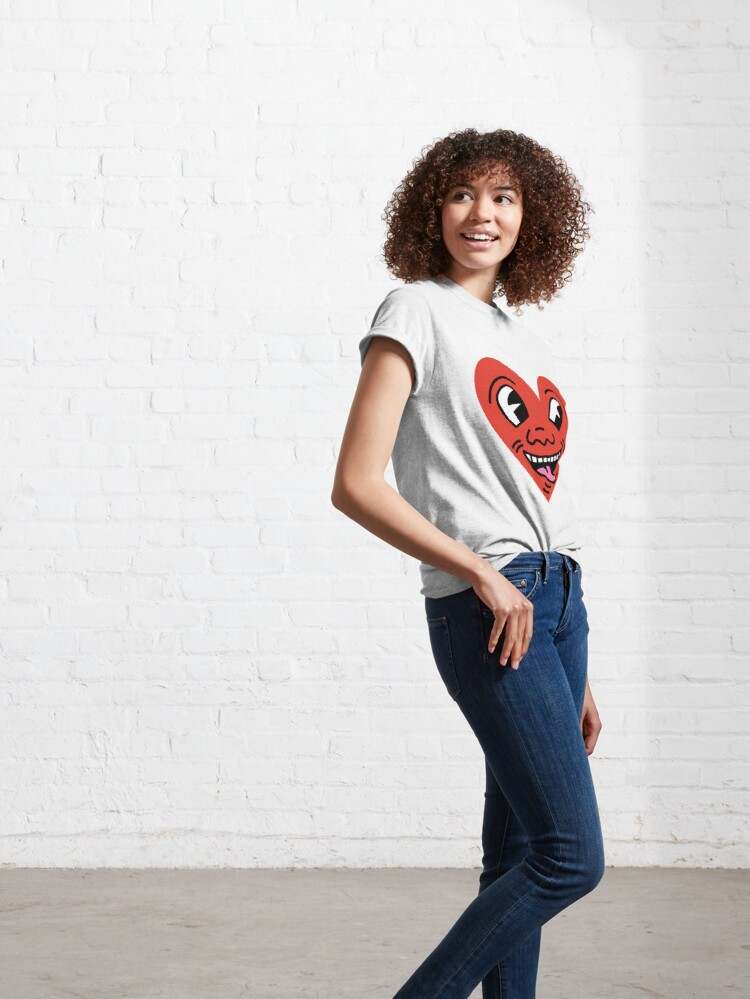 Keith Haring Smiling Heart Tee Shirt, Red Laughing Heart Classic T-Shirt#5