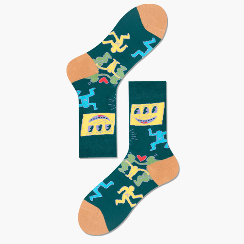 Colorful Socks, Keith Haring Socks Long Socks#3