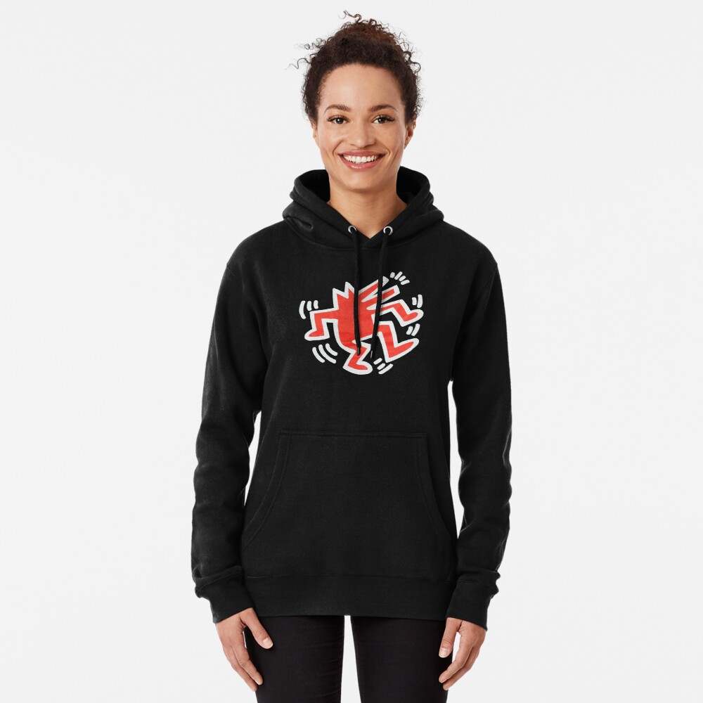 Keith Haring Hoodie, Keith Haring Dancing Dog Pullover Hoodie#3