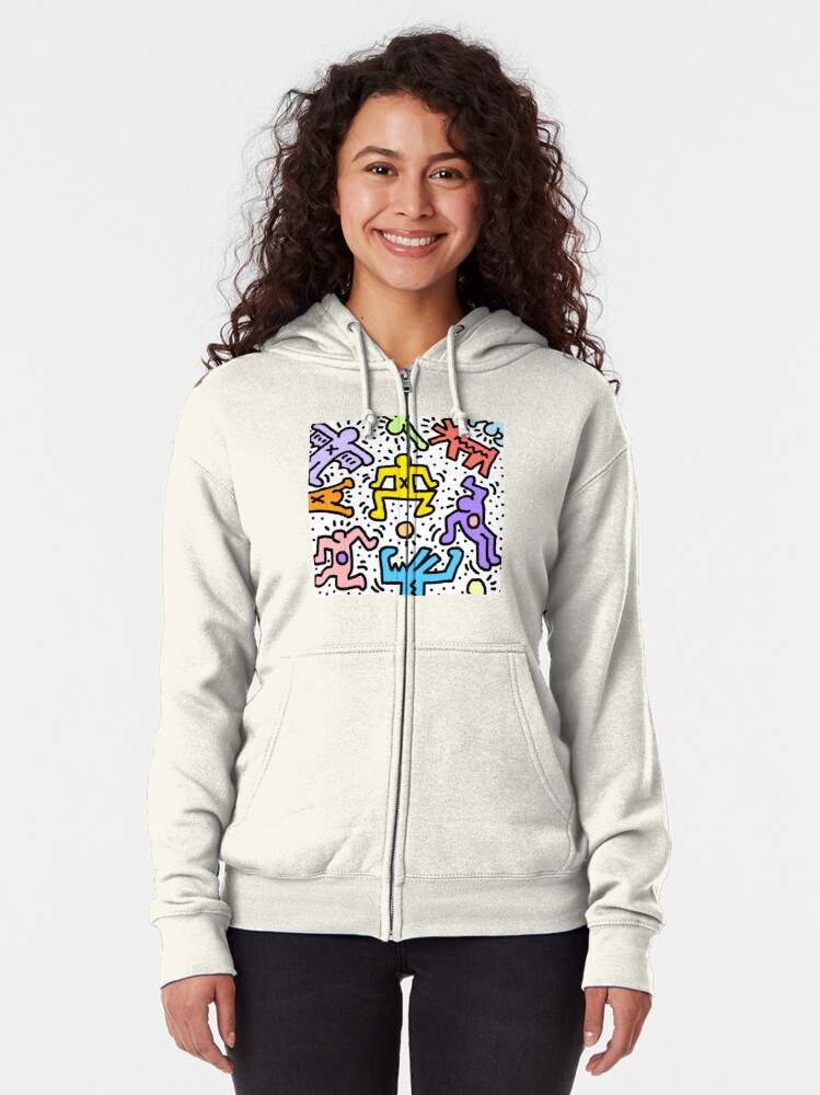 Keith Haring Hoodie, Keith Haring Surprise Keith Arts Zipped Hoodie#1
