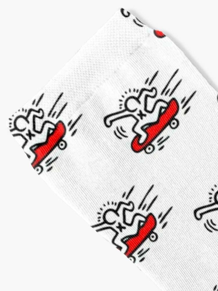 Keith Haring Socks, Lets Go Skateboard Socks#2