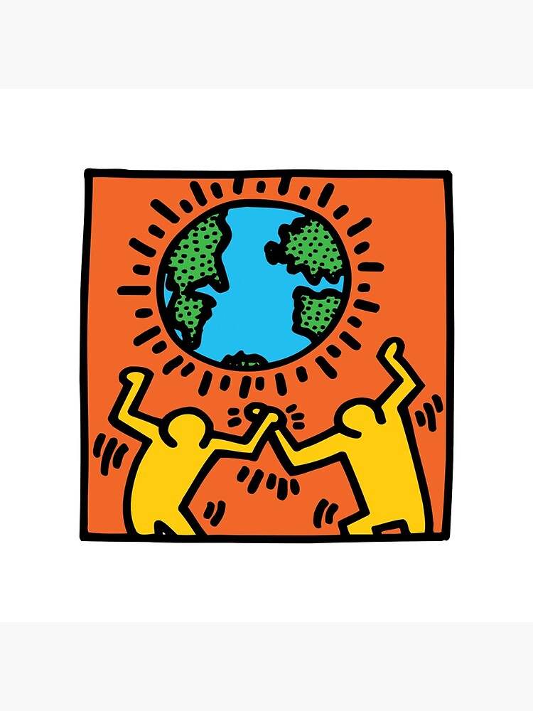Keith Haring Pillow, Save The Earth Pillow#1