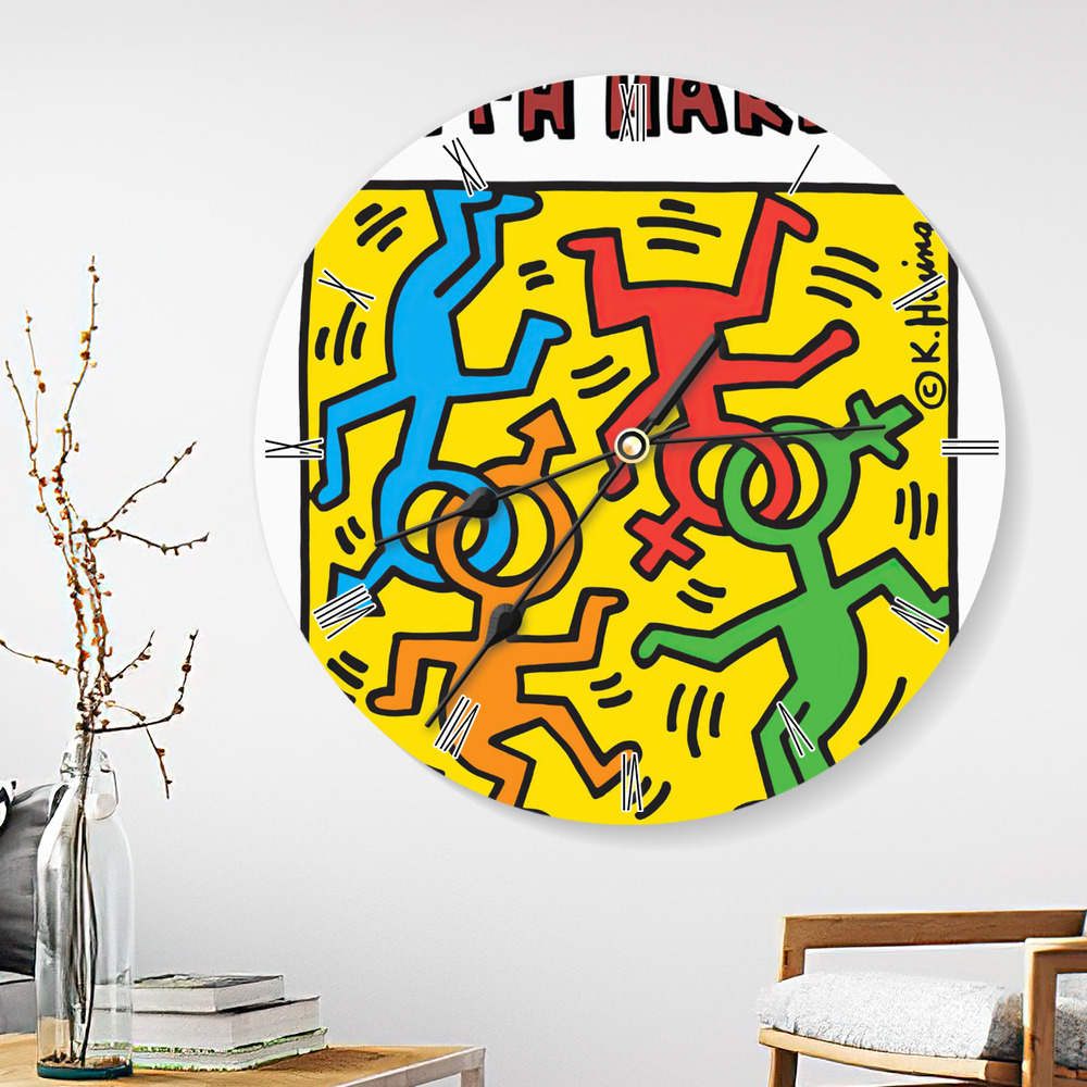 Keith Haring Wall Clock Home Decor Wall Clock Gifts for Keith Haring Fans |  www.keith-haring.store