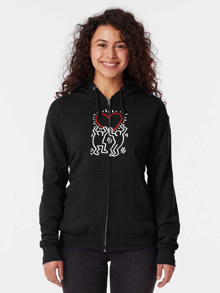 Keith Haring True Love Zipped Hoodie Keith Haring Zip Up Hoodie A Unique Gift Idea#1