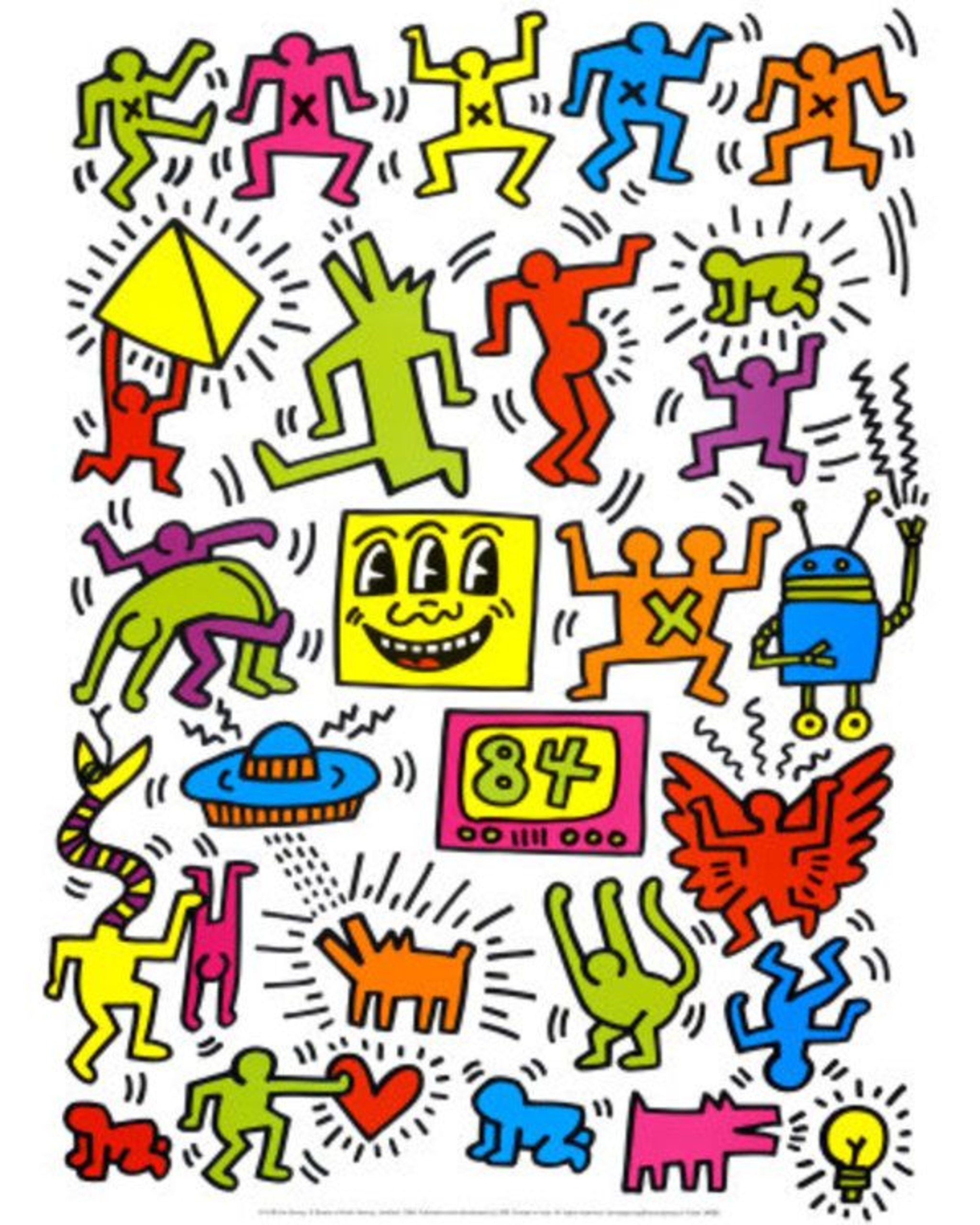 Keith Haring Inspired Background  Abstract art wallpaper Hippie wallpaper  Cute patterns wallpaper