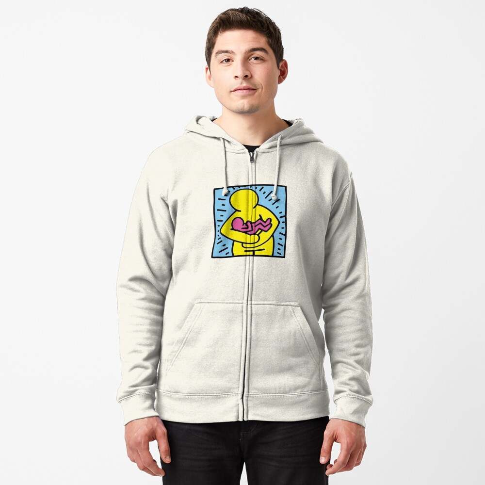 Mother Blues Zipped Hoodie Keith Haring Zip Up Hoodie A Unique Gift Idea#3
