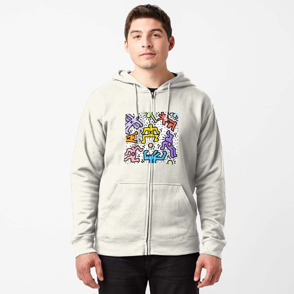Keith Haring Hoodie, Keith Haring Surprise Keith Arts Zipped Hoodie#3
