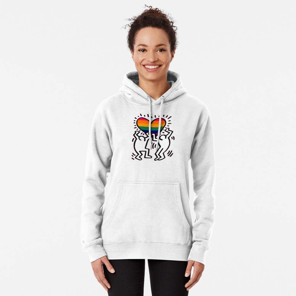 Pride Flag Rainbow Pullover Hoodie Keith Haring Pride Hoodie Gift for Fans#3