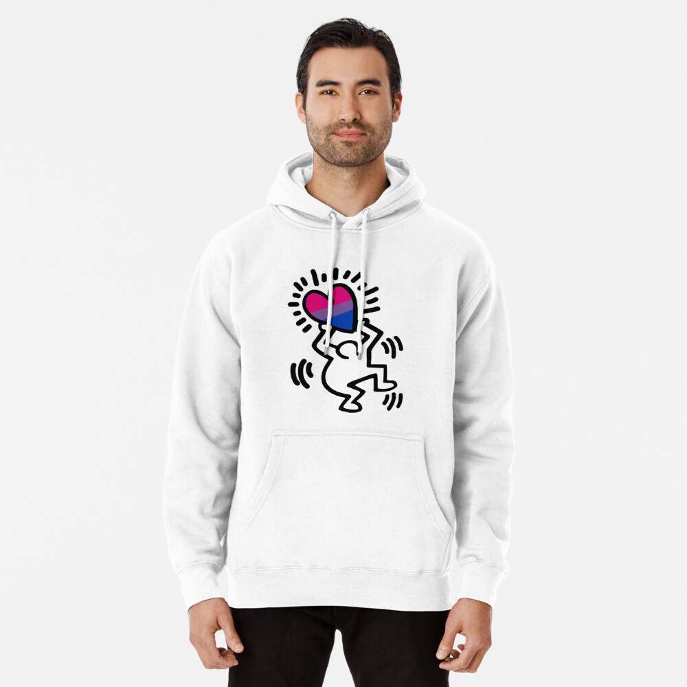 Keith Haring Hoodie, Keith Haring Dancing In Luv Pullover Hoodie#2