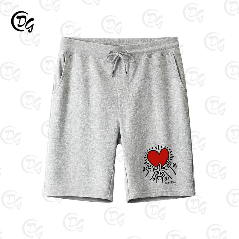 Keith Haring Three People Holding Heart Shorts Gift for Fans#2