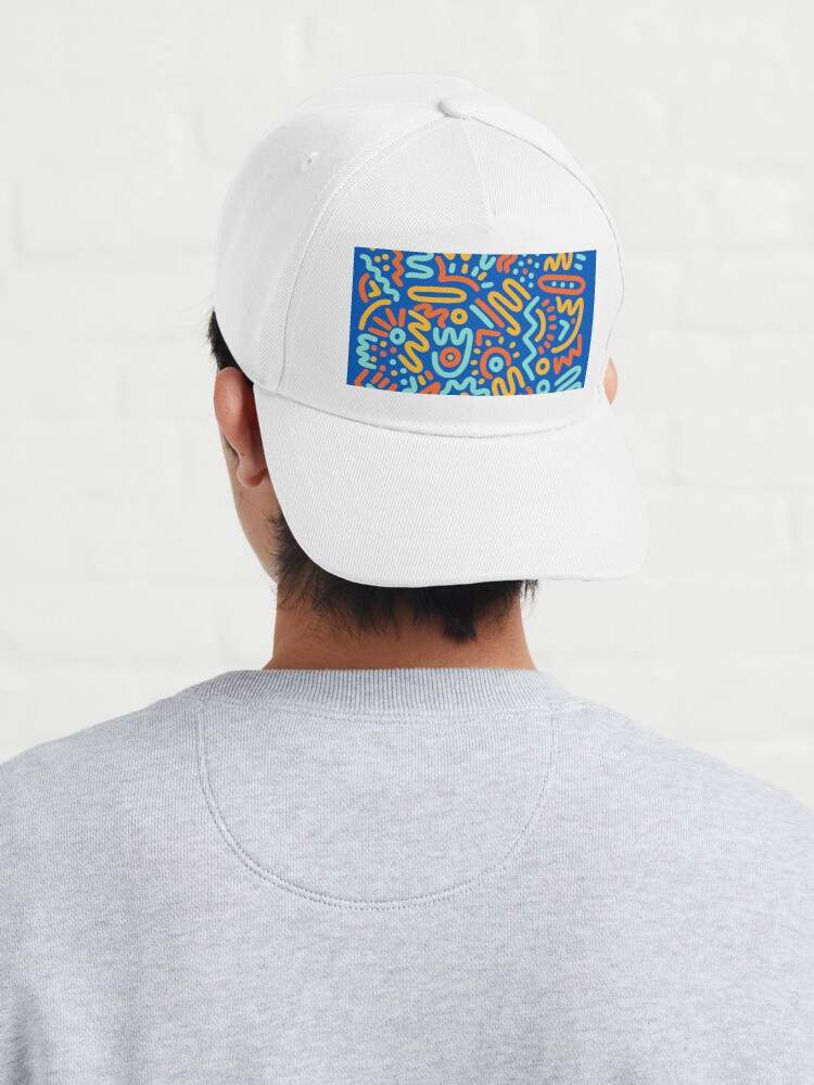 Keith Haring Caps, Blues Blue Art Cap#4