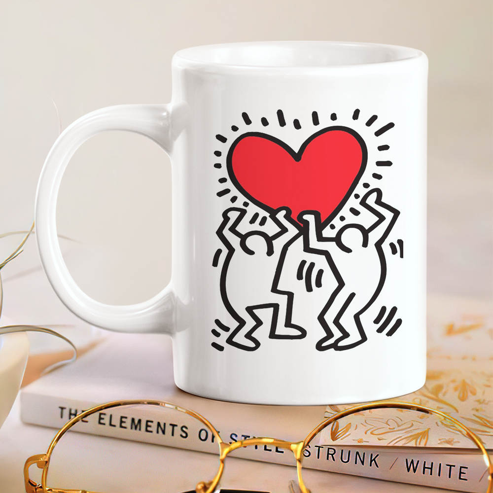 Keith Haring Mug Holding Heart Mug