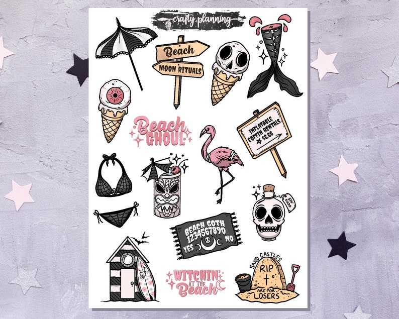 Witch gothic STICKER sheet – Lowbrow Misfits / White Stag Art