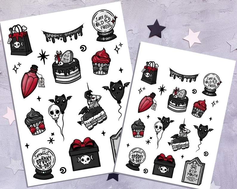 Get Perfect Birthday Party Deco Goth Stickers Here With A Big Discount.