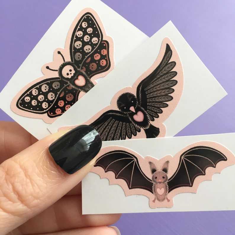 Get Perfect Crow Bat moth Goth Sticker Here With A Big Discount