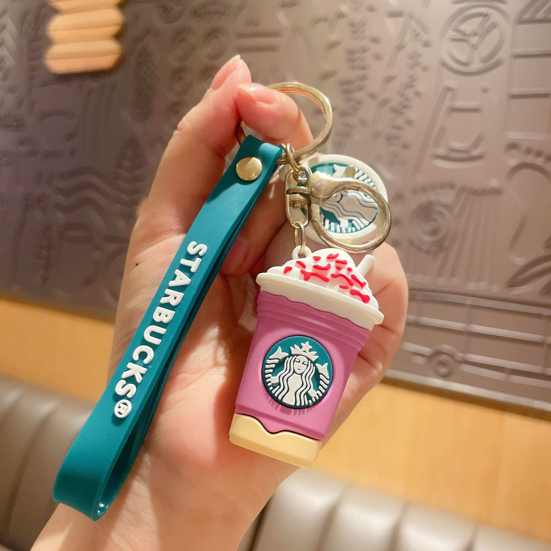 Cute Mini Snowglobe Starbucks Keychain, Starbucks Keychain#3