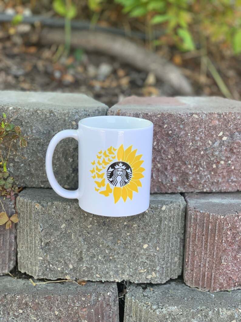 Sunflower Butterfly Starbucks Mug#1